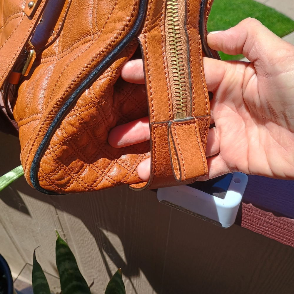 Marc Jacobs 'Emily' Bowler Satchel in Caramel Brown Quilted Leather - Picture 12 of 15